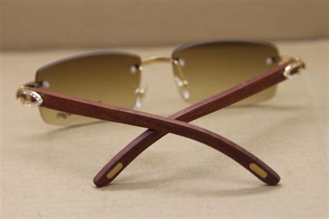 cartier rimless wood frame glasses